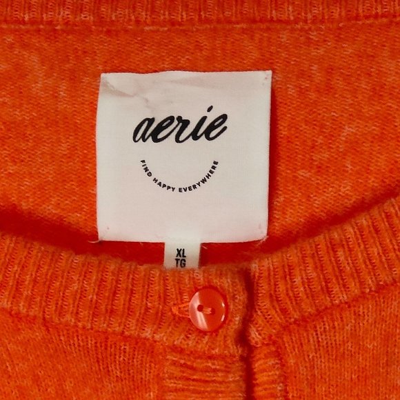 Orange aerie Campus Cool Plush Orange Cardigan Size S - Picture 3 of 7